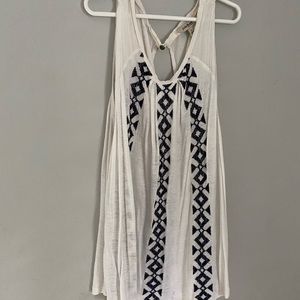 Navy blue and white tank top